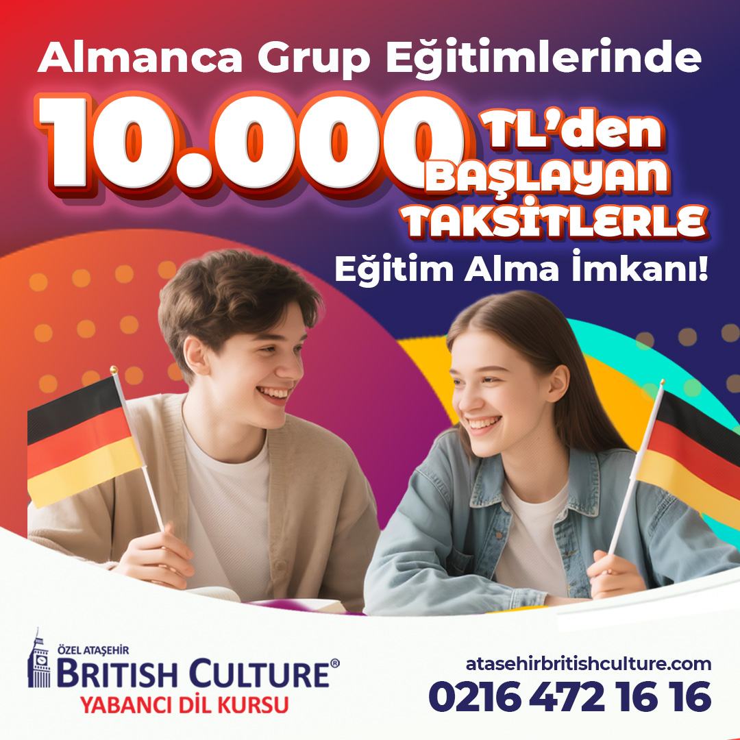 Almanca Grup Eğitimlerinde Aylık 10.000 TL’den Başlayan Taksitlerle Eğitim Alma İmkanı